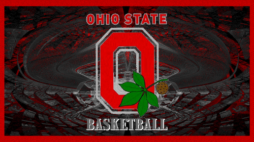  OHIO STATE basketbal RED BLOCK O