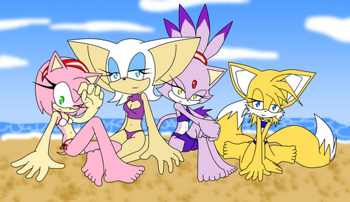  Blaze and her best vrienden at the strand