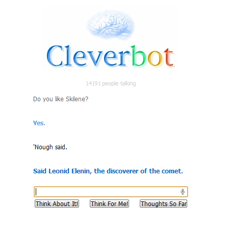  Cleverbot likes Skilene xD