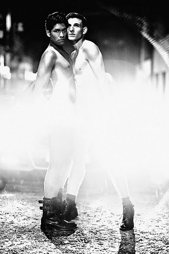 Emmanuel Ray & Philippe Ashfield at a late night fashion shoot