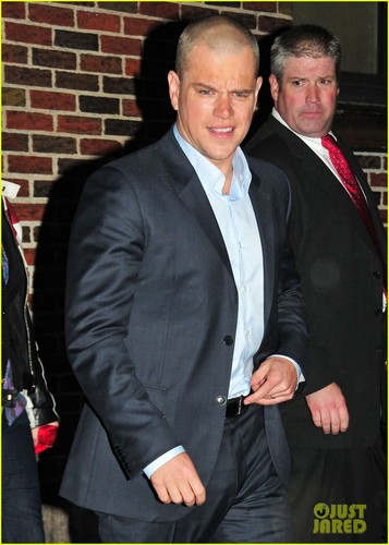  Matt Damon Drops kwa 'Late onyesha With Letterman'