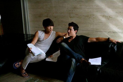  Rain and Daniel Henney on the set of The Fugitive Plan B
