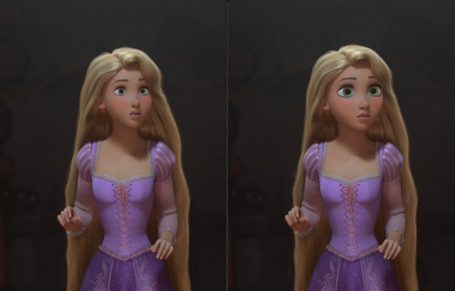 Rapunzel with normal eyes