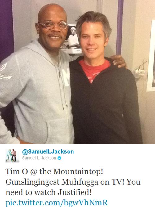 Samuel L. Jackson posts about Justified on Twitter