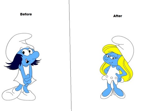  Smurfette before and after