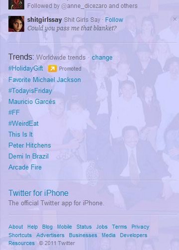  Michael Jackson and This Is It Trending Worldwide on Twitter 16/12/11
