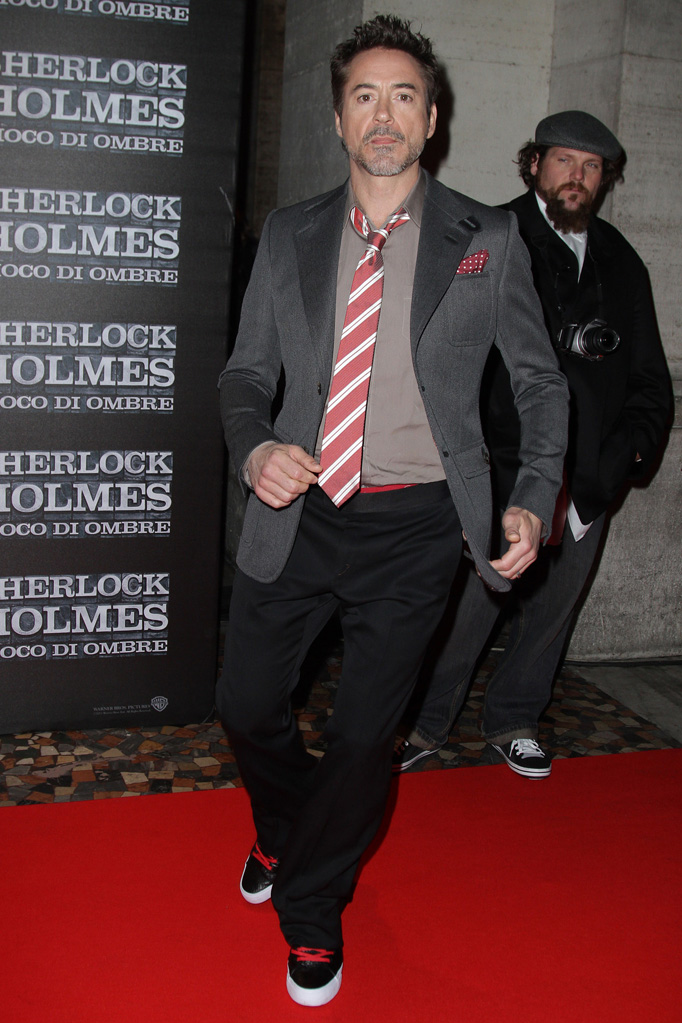  Robert Downey Jr. Flashes Underwear At 'Sherlock Holmes' Rome Premiere