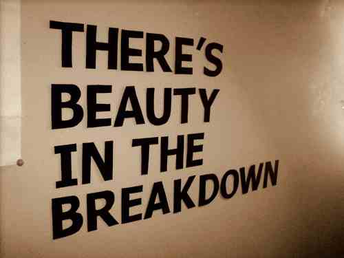  There is beauty in the breakdown