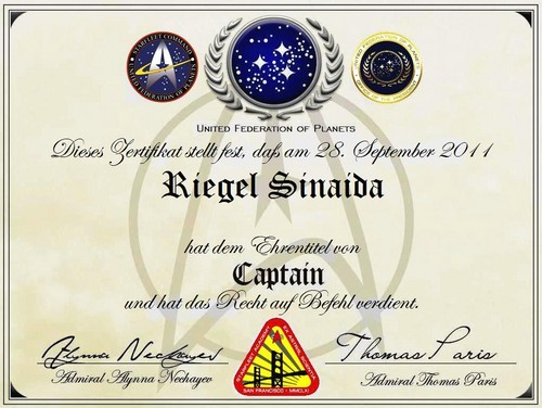  «Certificate of Starfleet Academy» [«Starfleet - United Federation of Planets»]