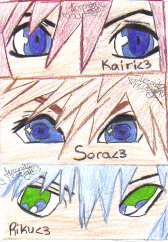 Kairi, Sora, Riku eyes