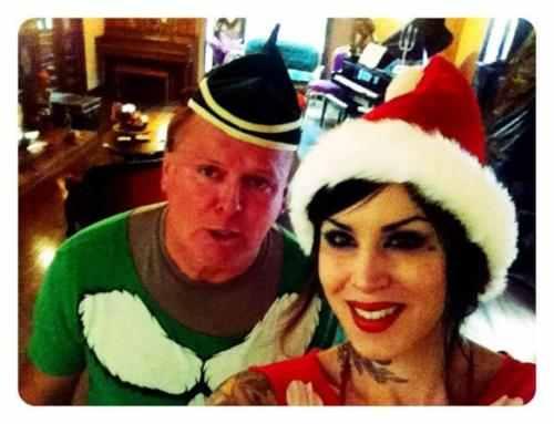  My Dad and I are SO ready for this HighVoltage party at Casa Von D! [December 18th, 2011]