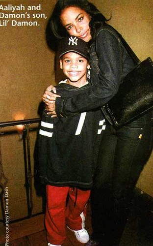  aaliyah with Damon's son