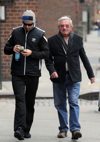  Hugh Jackman & Dad Out For A Stroll Together