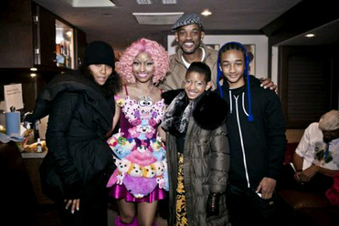 Willow, Jaden, Will and Jada Smith with Nicki Minaj 