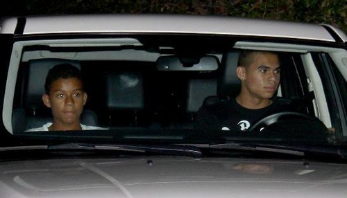  jaafar jackson riding in the range rover with his brother randy jr