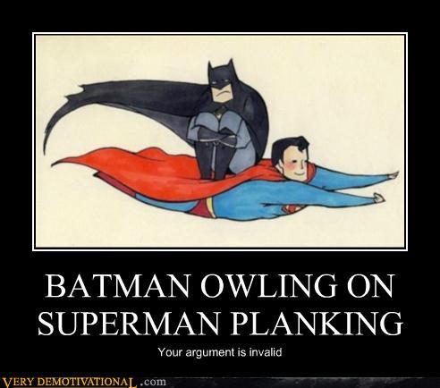  *^*Batman Owling on 超人 Planking*^*