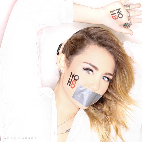  Miley-Official Pic From NoH8 Photoshoot!
