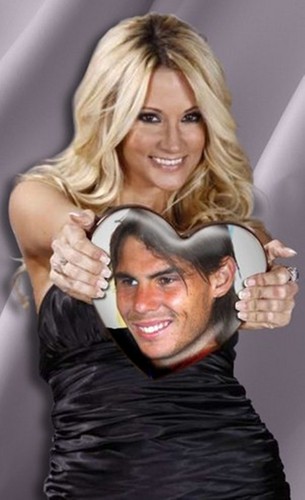  Shakira look alike and Rafa Nadal hart-, hart