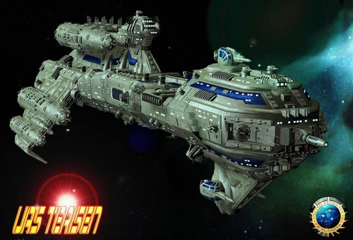  «Battlestar cruiser UAS Tiersen NX - 60 650-A» [ «United Federation of Planets» ]