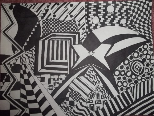  A Black and White Pattern Drawing