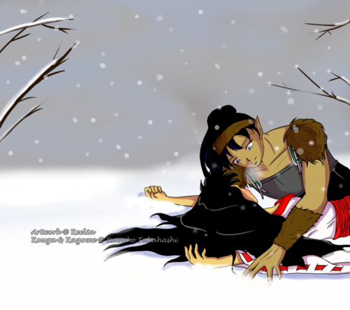  Koga and Kagome in the snow