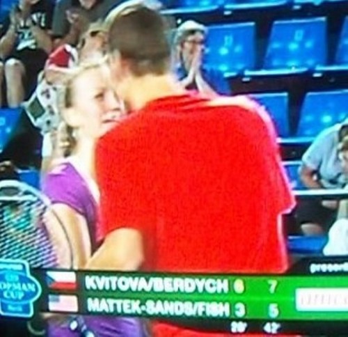 Kvitova and Berdych Kiss
