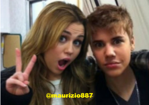 Miley Cyrus and Justin Bieber