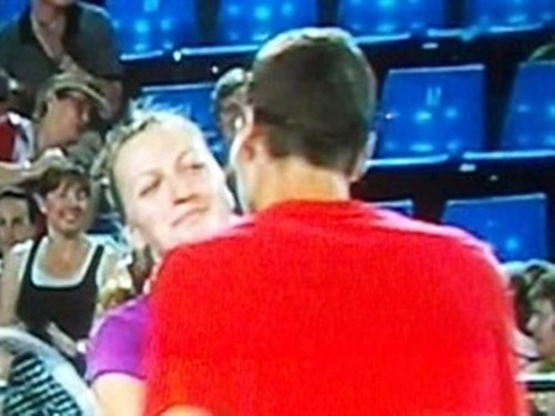  Petra Kvitova and Tomas Berdych kiss