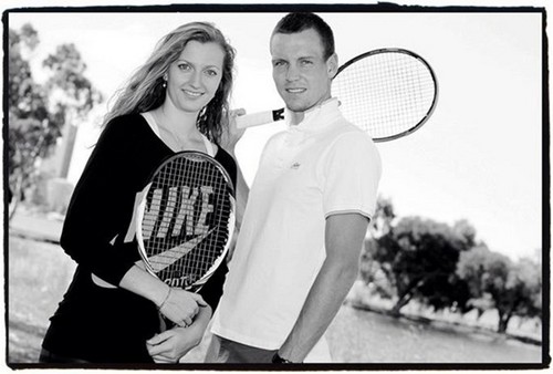  Petra Kvitova and Tomas Berdych..