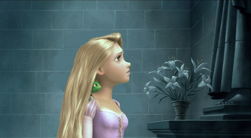  Rapunzel looking at the Statue