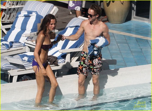 Tom Felton & Jade Olivia: Pair By The Pool