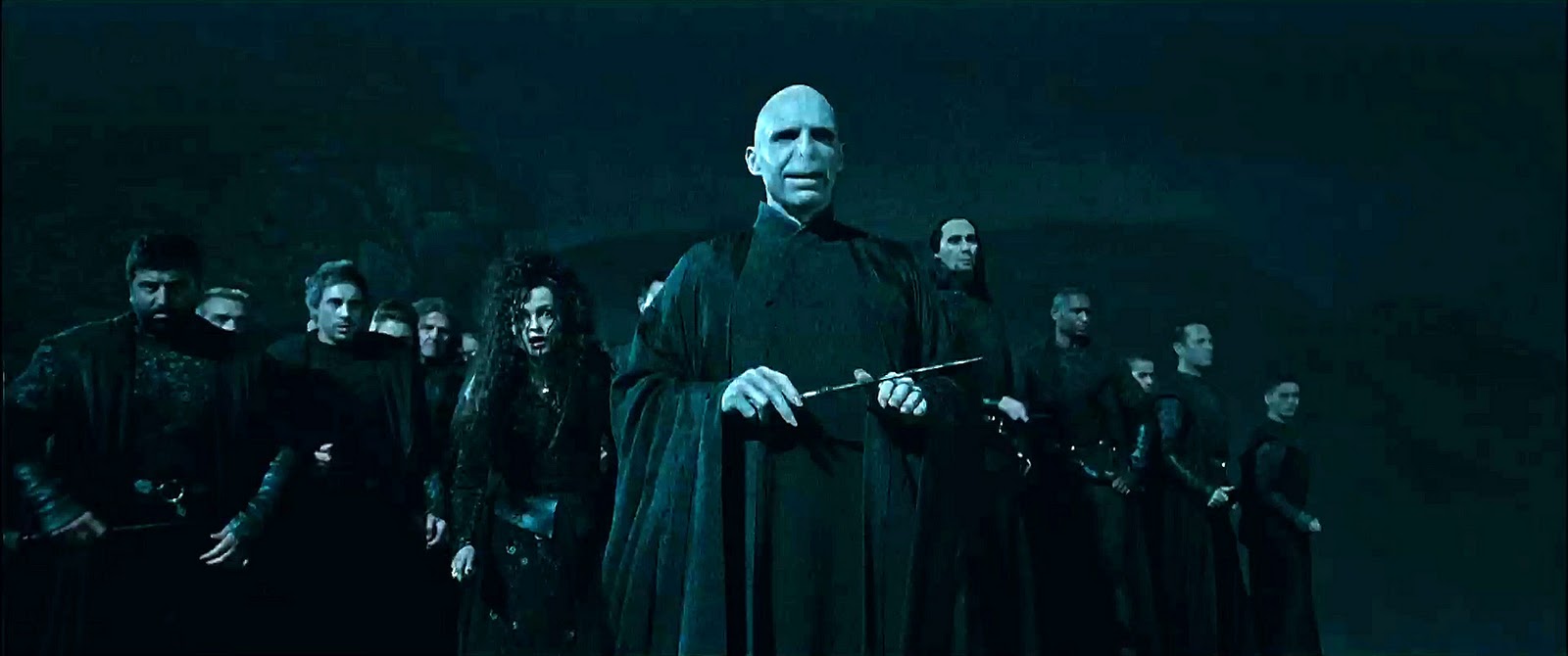  Bellatrix and Voldemort with Death Eaters