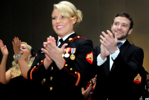  Justin Timberlake fulfilled his promise and attended a Marine Corps ball