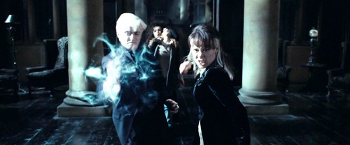  Narcissa nad Draco Malfoy with Bellatrix and Hermione