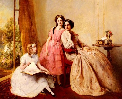  Solomon Abraham A Portrait Of Two Girls With Their Governess