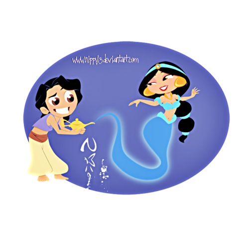  Walt Disney fan Art - Aladdin & Princess gelsomino