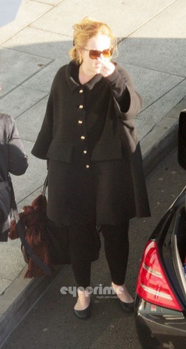 Adele arriving in London with her new Boyfriend on January 11, 2011.