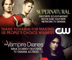  CW's online promotion for Supernatural's and TVD People's Choice wins