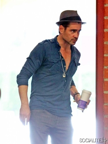 Colin Farrell Wearing A Fedora In Hollywood