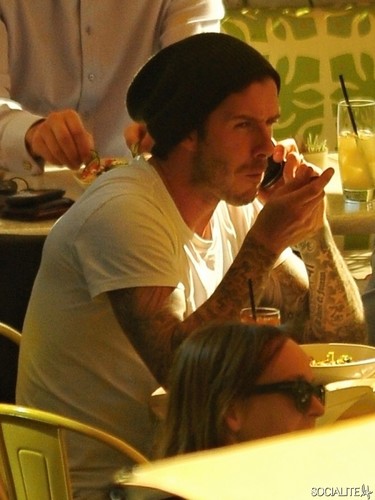  David Beckham Takes His Son Out For Lunch In Santa Moncia