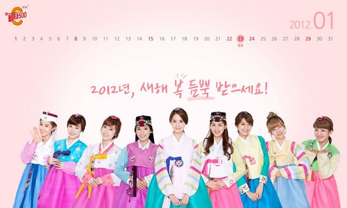  Girls' Generation Vita500 2012 January Calendar