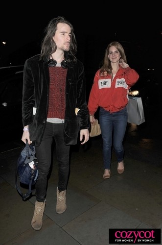 Leaves a tv studio after recording the Ross show in London (Jan 04)