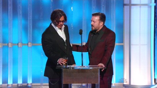  Johnny & Ricky on stage-Golden Globes 2012