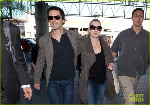 Kate Winslet & Ned Rocknroll Head Home from Los Angeles