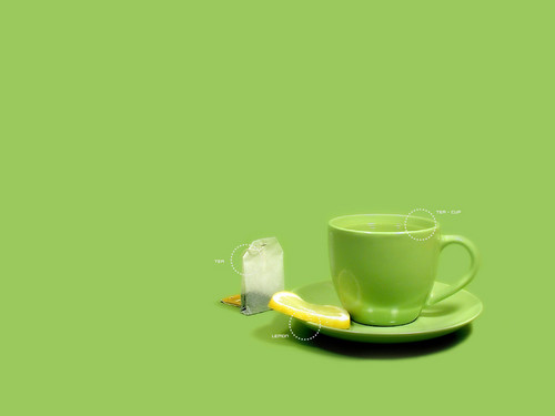  Green চা Cup দেওয়ালপত্র