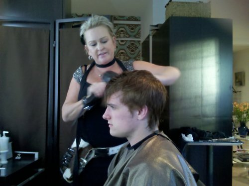  Josh getting hair done