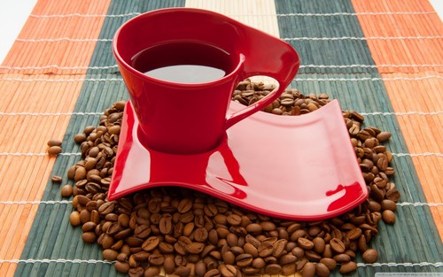  Red Coffee Cup kertas dinding