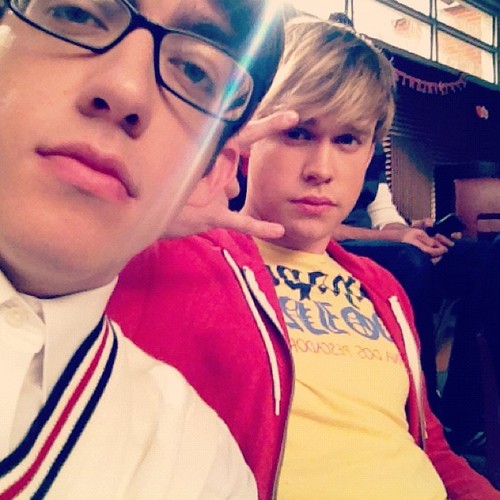  Kevin and Chord on the set of Glee