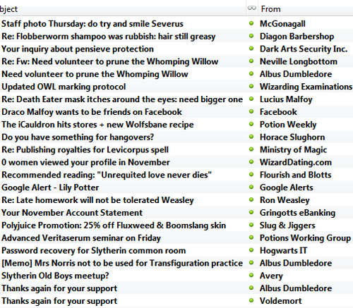  Snape's email