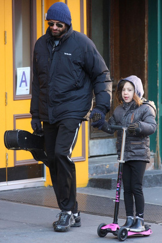  Hugh Jackman and Family Out for a Stroll